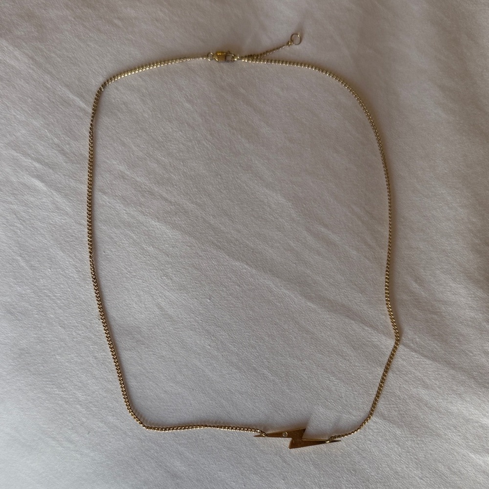 Jennifer Zeuner Gold Lightning Bolt Necklace